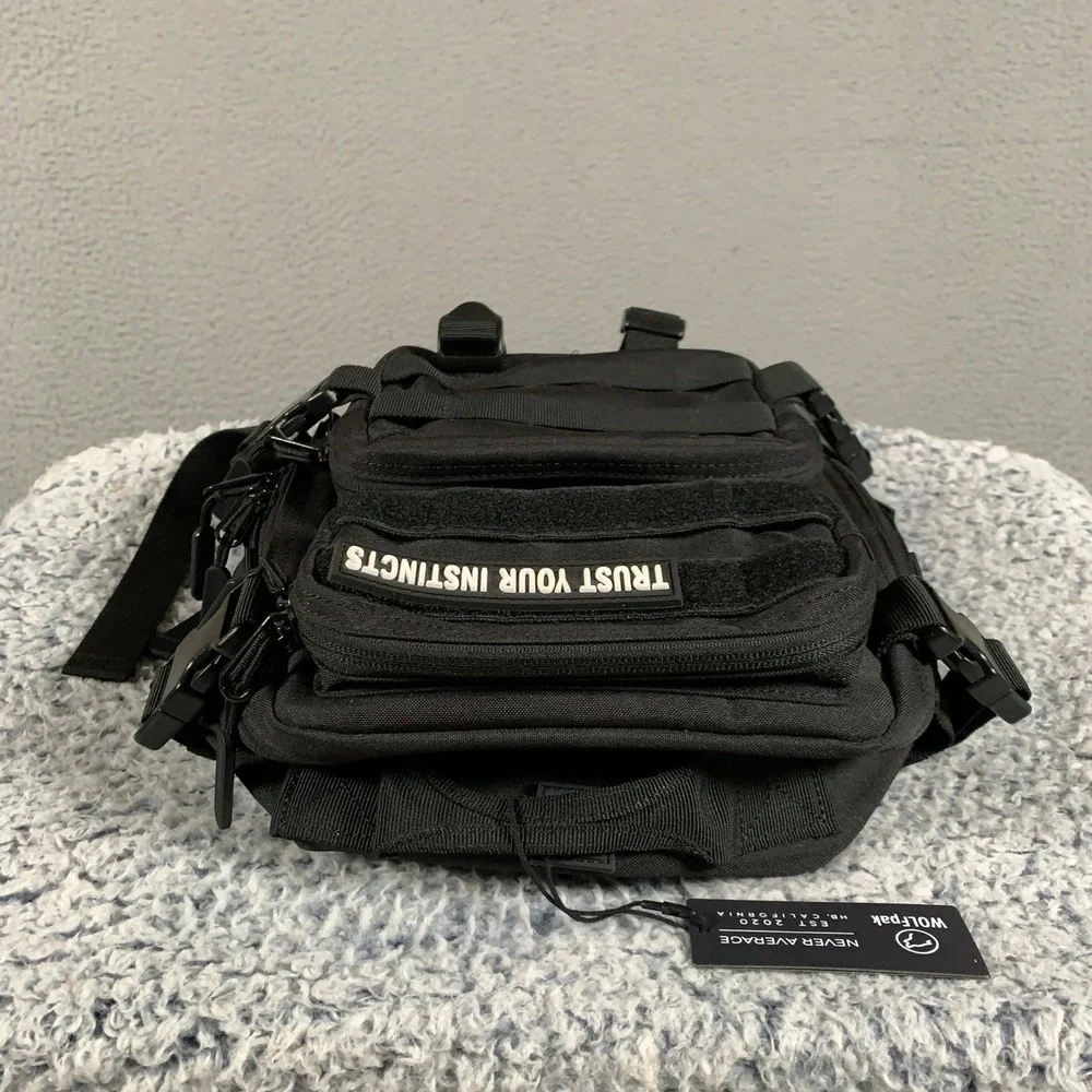 WOLFpak Mini Backpack Unisex OS Black Tactical Gym Bag MOLLE Ruck Pack Rucking